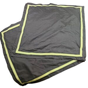 Nautica Navy & Green Pillow Sham Cover 27" X 27" 100% Cotton Button Closure